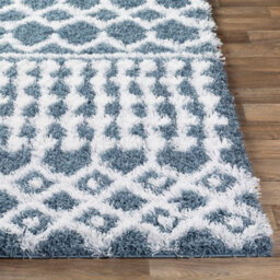 Livabliss Urban Shaggy-Geometric Blue White Soft Plush Pile Living Bedroom Rug 160 X 220 Cm Easy Care, Non Shedding - thumbnail 5
