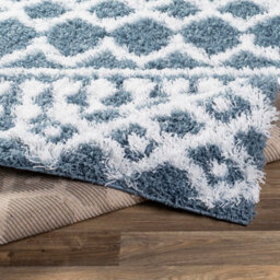 Livabliss Urban Shaggy-Geometric Blue White Soft Plush Pile Living Bedroom Rug 160 X 220 Cm Easy Care, Non Shedding - thumbnail 4