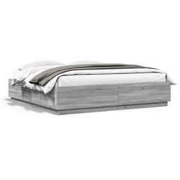 Berkfield Bed Frame Without Mattress Grey Sonoma 180X200 Cm Super King - thumbnail 2