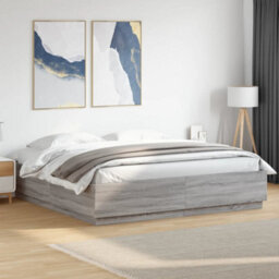 Berkfield Bed Frame Without Mattress Grey Sonoma 180X200 Cm Super King - thumbnail 1