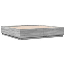 Berkfield Bed Frame Without Mattress Grey Sonoma 180X200 Cm Super King - thumbnail 6