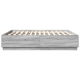 Berkfield Bed Frame Without Mattress Grey Sonoma 180X200 Cm Super King - thumbnail 5