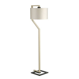 Elegant Ivory Shade Floor Lamp With Cream And Dark Grey Base - Led Compatible E27 60W - thumbnail 2