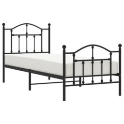 Berkfield Metal Bed Frame With Headboard And Footboard Black 80X200 Cm - thumbnail 3