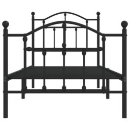 Berkfield Metal Bed Frame With Headboard And Footboard Black 80X200 Cm - thumbnail 5