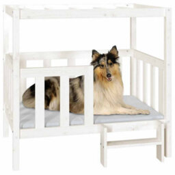 Vidaxl Dog Bed White 105.5X83.5X100 Cm Solid Wood Pine - thumbnail 4