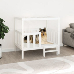Vidaxl Dog Bed White 105.5X83.5X100 Cm Solid Wood Pine - thumbnail 1