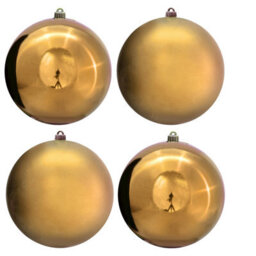 Christmas Tree World 25Cm Gold Bauble Set Shiny/matte (4 Pc) - thumbnail 2