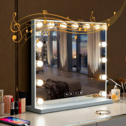 Inmtfei Bluetooth Hollywood Vanity Makeup Mirror 58X46Cm With 15 Led Bulbs 5X Magnifier Usb Charging And Speaker - thumbnail 8