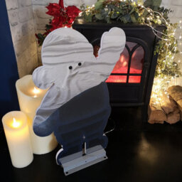 Samuel Alexander 56Cm Infinity Light Up Standing Santa Christmas Decoration With Multi Coloured Leds On Metal Base - thumbnail 2