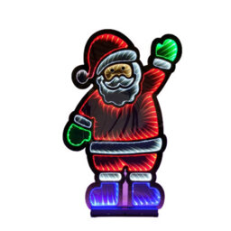 Samuel Alexander 56Cm Infinity Light Up Standing Santa Christmas Decoration With Multi Coloured Leds On Metal Base - thumbnail 3