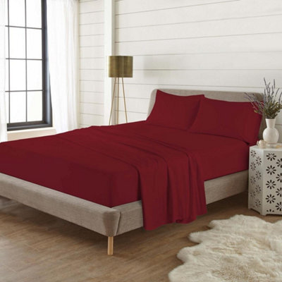 Homes & Linen Extra Deep Flannelette Fitted Sheet 100% Brushed Cotton 40Cm Deep Fitted Bed Sheet