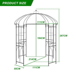 Gr8 Garden Metal Garden Rose Arch Trellis Bird Cage Shape Arbour Gazebo Pergola Pavilion - thumbnail 7