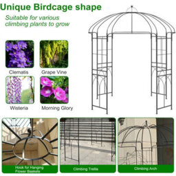 Gr8 Garden Metal Garden Rose Arch Trellis Bird Cage Shape Arbour Gazebo Pergola Pavilion - thumbnail 2
