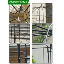 Gr8 Garden Metal Garden Rose Arch Trellis Bird Cage Shape Arbour Gazebo Pergola Pavilion - thumbnail 9