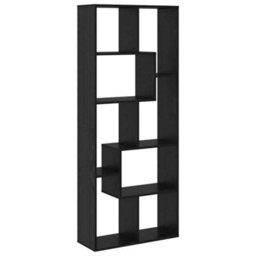 Berkfield Modern Room Divider Bookcase Black Oak 67X25X161.5 Cm Engineered Wood