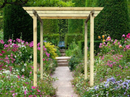 Edecks Royal Walkway Wooden Garden Pergola (W 2400mm X D 2400mm) With Bolt Down Anchors (2.1M) - Ex Display - thumbnail 1
