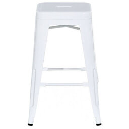 Wyld And Coco White 60Cm Stackable Industrial Bar Stools Set Of 2 - Counter Height - thumbnail 1