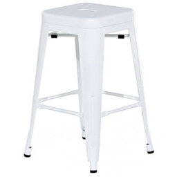 Wyld And Coco White 60Cm Stackable Industrial Bar Stools Set Of 2 - Counter Height - thumbnail 5