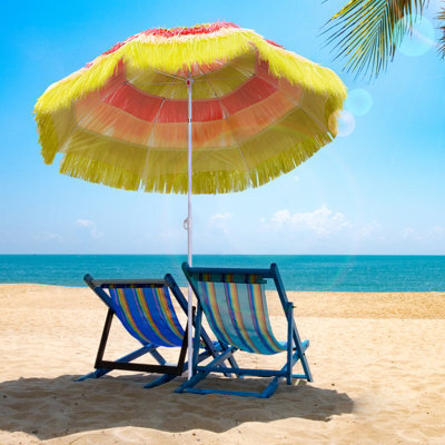 Outsunny Garden Patio Hawaii Beach Sun Umbrella Sunshade Outdoor Folding Tilting Parasol - image 1