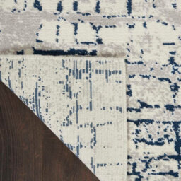Navy Blue Funky Luxurious Modern Easy To Clean Abstract Viscose Wool Rug For Living Room, Bedroom - 236Cm X 297Cm - thumbnail 8