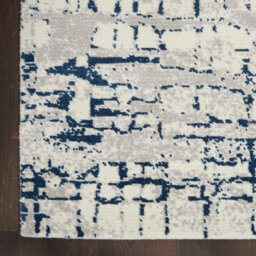 Navy Blue Funky Luxurious Modern Easy To Clean Abstract Viscose Wool Rug For Living Room, Bedroom - 236Cm X 297Cm - thumbnail 6