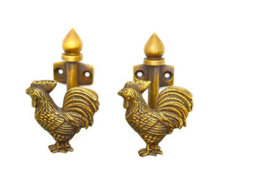 The Foundryman Cockerel Design Brass Wall/door Coat Hook