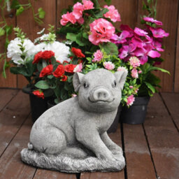 Adorable Stone Cast Babe Pig Garden Ornament - thumbnail 6