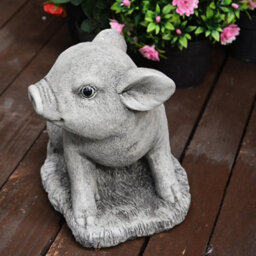 Adorable Stone Cast Babe Pig Garden Ornament - thumbnail 7