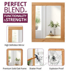 Hallowood Furniture Waverly Oak - Oak Framed Mirror (Mir930) - thumbnail 4