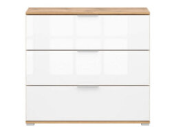 Arte Zele 95 Cm Chest 3 Drawer Oak Wotan White Gloss - thumbnail 2