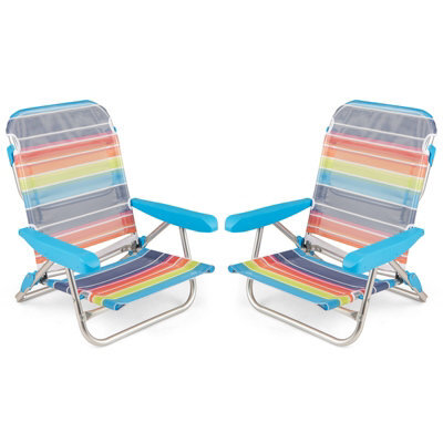 Gainoom 2 Pack Beach Chair For Adults Foldable 5 Position Reclining Picnic Chair - image 1