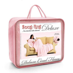 Pink Quartz Snug Rug Deluxe Blanket With Sleeves Luxury Cosy Super Soft Coral Fleece Fabric Long Oversized Pouch Pocket Adults - thumbnail 4