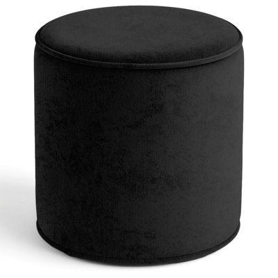 istyle mode Round Shape Velvet Bean Bag Pouffe Foot Rest - 40Cm Black - image 1