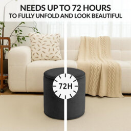 istyle mode Round Shape Velvet Bean Bag Pouffe Foot Rest - 40Cm Black - thumbnail 4