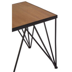 Orsina Square Side Table, Wood Metal Side Table, Industrial Side Table, Wood Top Side Table, Black Iron Side Table - thumbnail 3