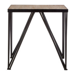 Orsina Square Side Table, Wood Metal Side Table, Industrial Side Table, Wood Top Side Table, Black Iron Side Table - thumbnail 1