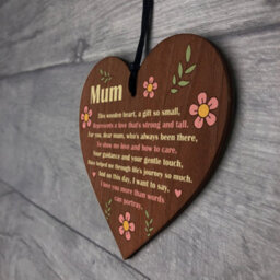 Red Ocean Mum Wooden Heart - Handcrafted Keepsake With Sentimental Message  Perfect Gift For Birthday, - thumbnail 7
