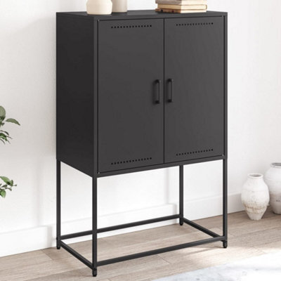Berkfield Highboard Black 68.5X38.5X107 Cm Steel - image 1