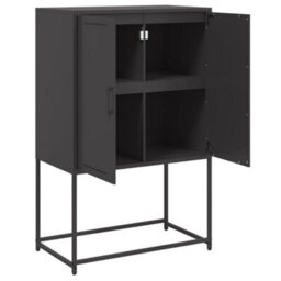 Berkfield Highboard Black 68.5X38.5X107 Cm Steel - thumbnail 9