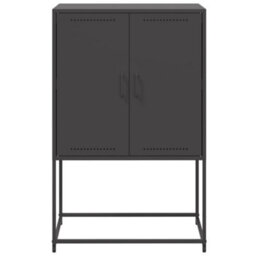 Berkfield Highboard Black 68.5X38.5X107 Cm Steel - thumbnail 6