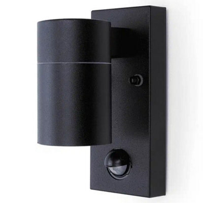 Hispec Hsleddl/pir/blk Coral Down Wall Light With Pir Sensor (Black)