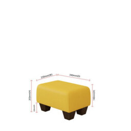 Sunflower Yellow Mahogany Wood Chunky Legs Faux Leather Small Footstool  Handmade Uk By Footstools Direct - thumbnail 2