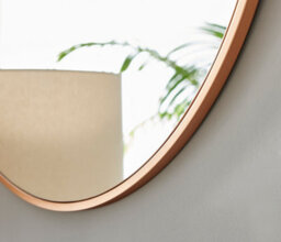 Furniturebox Emma 80Cm Medium Art Deco Gold Metal Frame Round Hallway Bedroom Dining And Living Room Wall Mirror - thumbnail 3