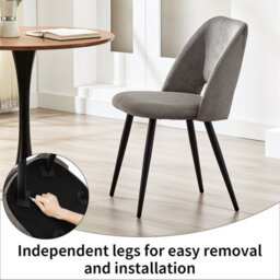 Longtoo Set Of 6 Dining Chairs, Velvet Upholstery, Separate Legs, Coffee - thumbnail 5