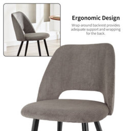 Longtoo Set Of 6 Dining Chairs, Velvet Upholstery, Separate Legs, Coffee - thumbnail 4