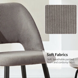 Longtoo Set Of 6 Dining Chairs, Velvet Upholstery, Separate Legs, Coffee - thumbnail 3
