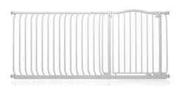 Safetots Curved Top Safety Gate, 171Cm - 180Cm, Matt White, Pressure Fit Stair Gate - thumbnail 1