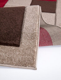 Smart Living Modern Thick Havana Carved Area Rug, Living Room Carpet, Kitchen Floor, Bedroom Soft Rugs 60Cm X 110Cm - Beige Red - thumbnail 3