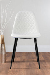 Furniturebox Uk Novara Black Leg 120Cm Round Glass Dining Table & 6 White Corona Black Leg Chairs - thumbnail 7